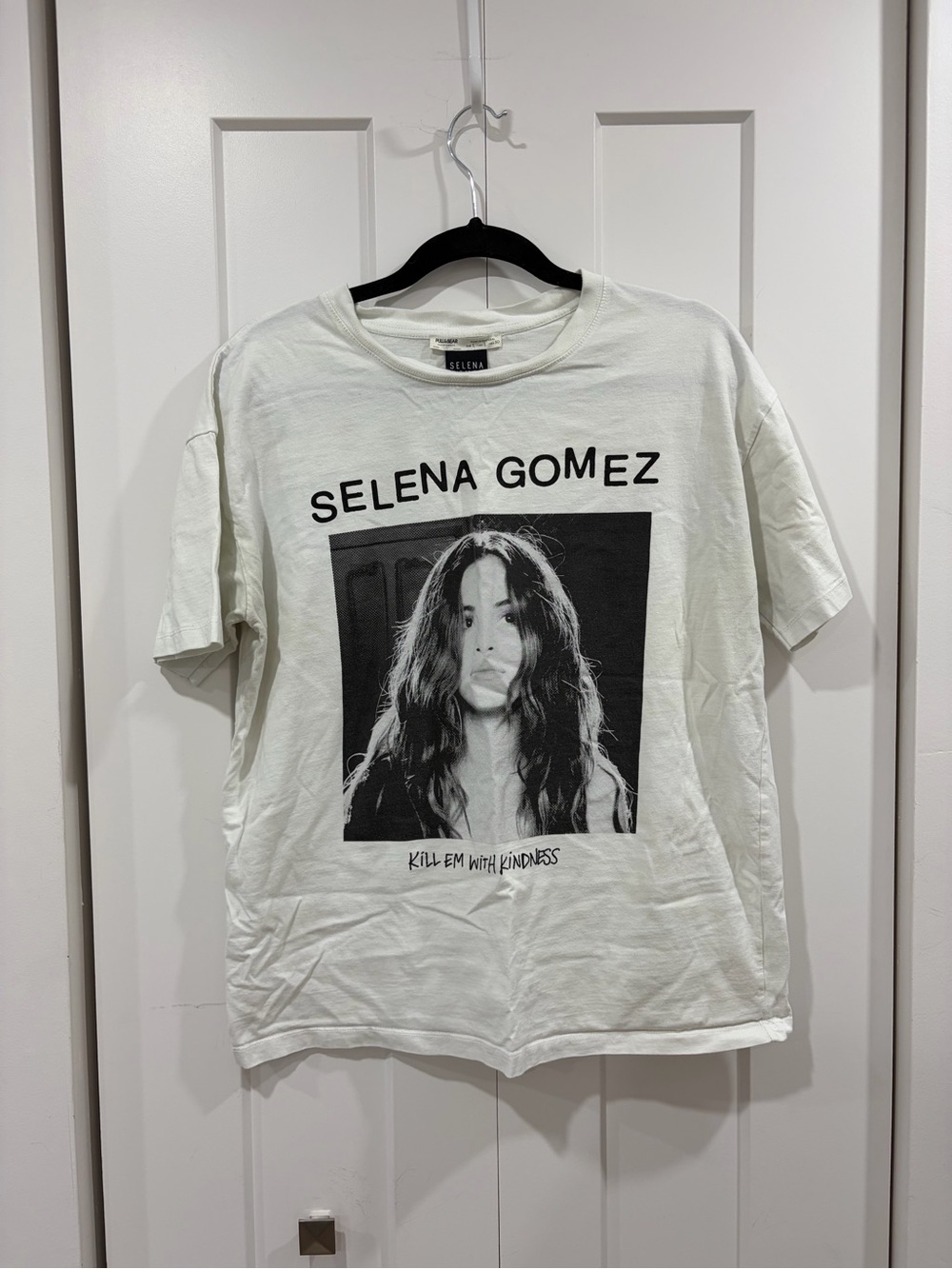 Pull&Bear Selena Gomez Tee - White with Black Label